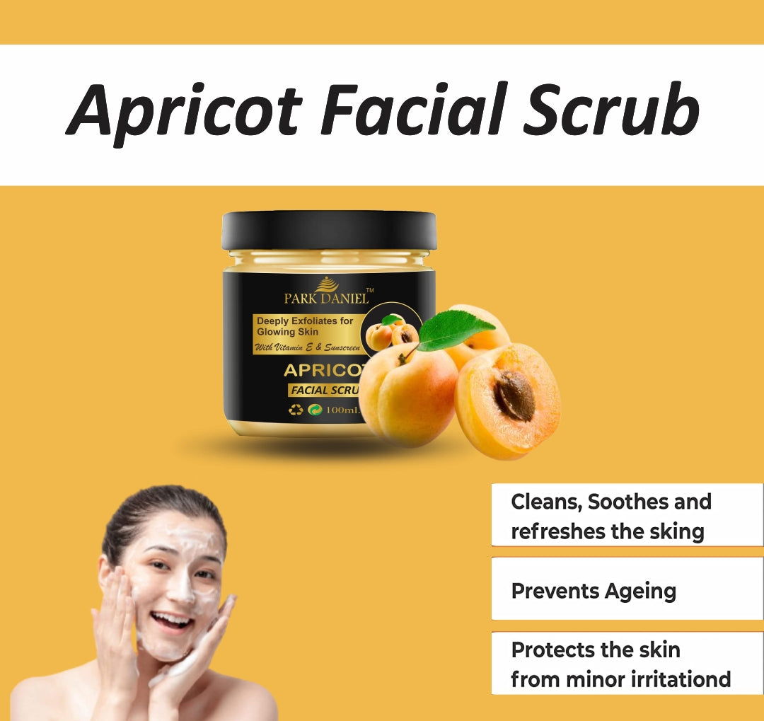 Park Daniel Apricot Scrub and Argan Face Wash For Anti Blemishes & Glowing Facial Kit Detoxify Rejuvenate your skin Combo Pack of 2 (250 ML)