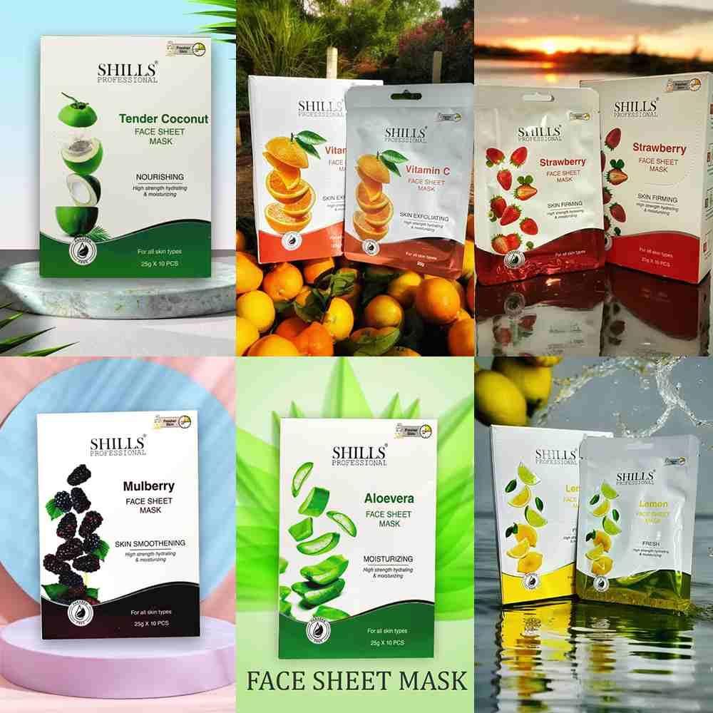 MIX FRUIT SHEET MASK WITH SERUM (Pack of 6)