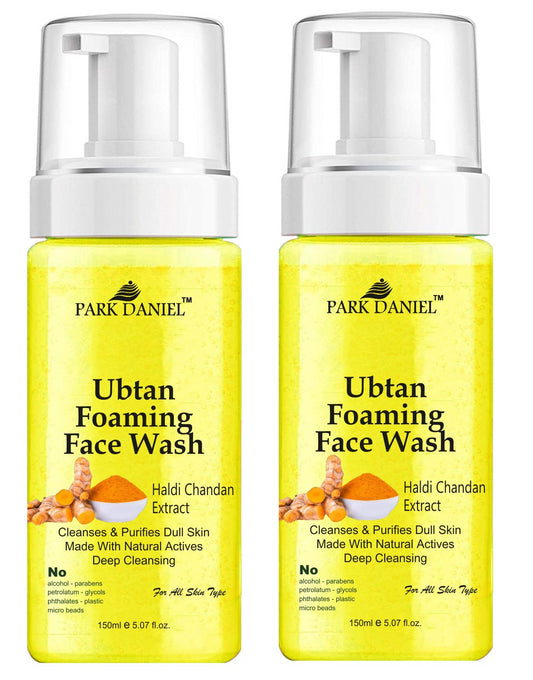 Park Daniel Ubtan Foaming Face Wash For Deep Cleansing for Normal to Dry Skin Combo Pack of 2 of 150 ML(300 ML)