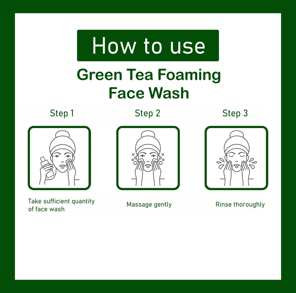 Park Daniel Natural Green Tea Foaming Face Wash For Deep Cleansing for Normal to Dry Skin Combo Pack of 2 of 150 ML(300 ML)