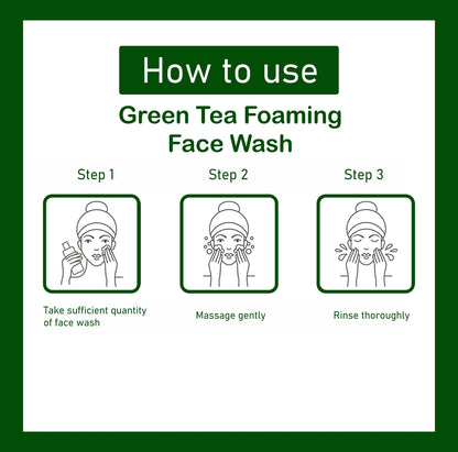 Park Daniel Natural Green Tea Foaming Face Wash For Deep Cleansing for Normal to Dry Skin Combo Pack of 2 of 150 ML(300 ML)