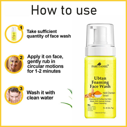 Park Daniel Haldi Chandan Scrub and Ubtan Face Wash For Anti Blemishes & Glowing Facial Kit Detoxify Rejuvenate your skin Combo Pack of 2 (250 ML)